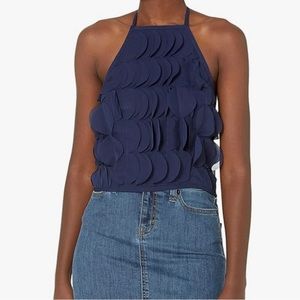 Trina Turk blue halter tank top NWT